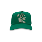 Green Fitted Rhinestone Hat