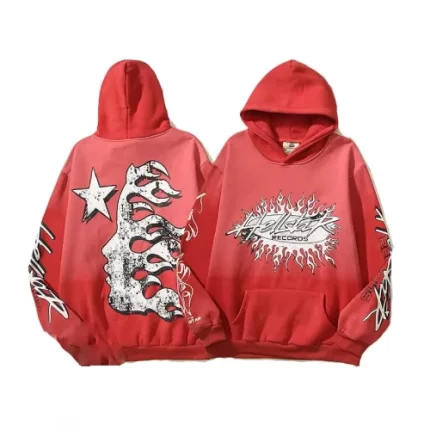 Red Hellstar Records Fire Face Hoodie